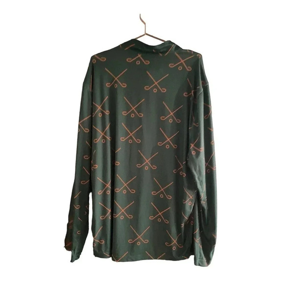 SOSIK Men's Green Sticks Print Half Zip Pullover Sweatshirt Size 2XL - Picture 3 of 6